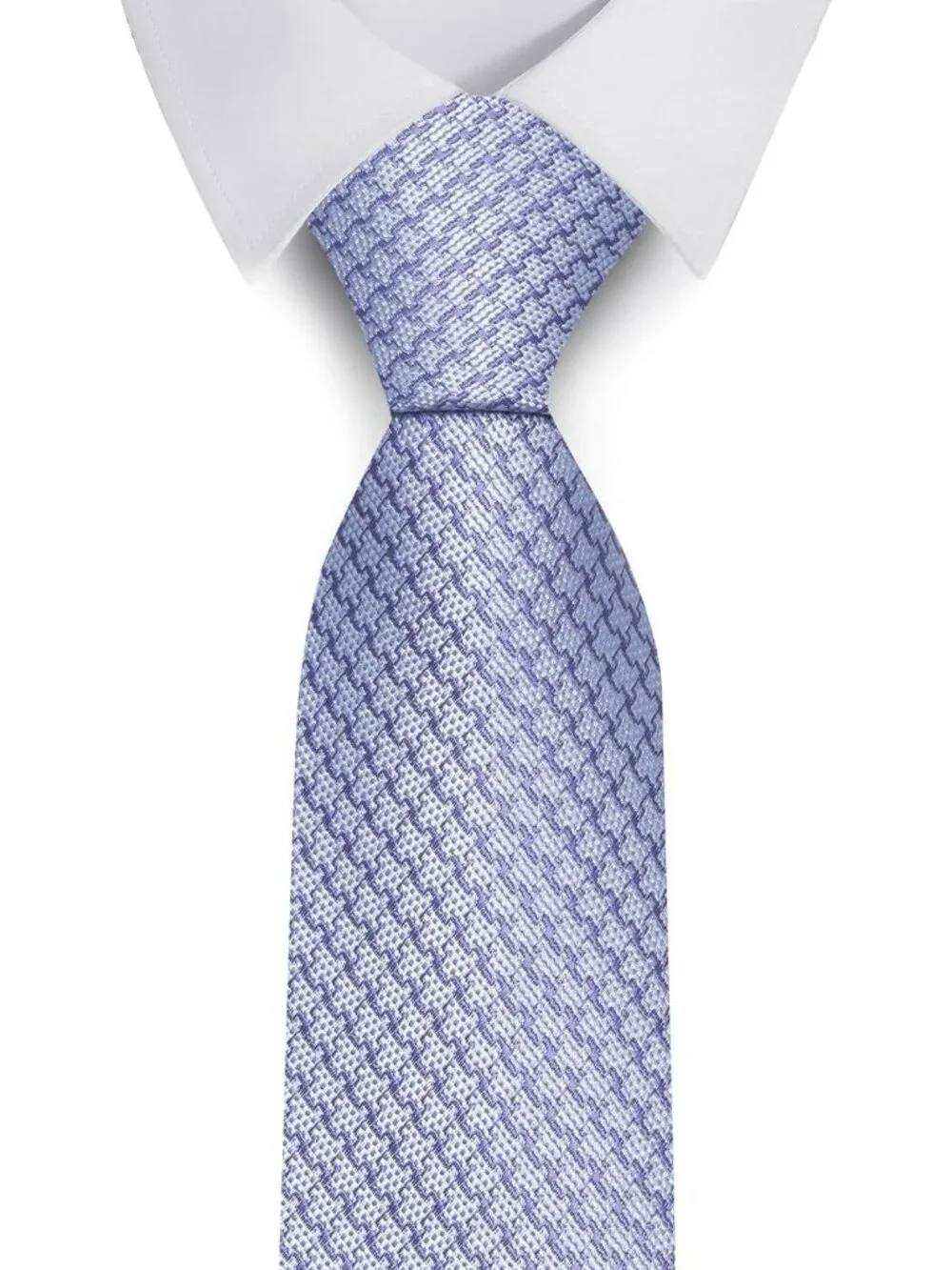 Men's Lavender 100% Microfiber Houndstooth Formal Classic Necktie For Business